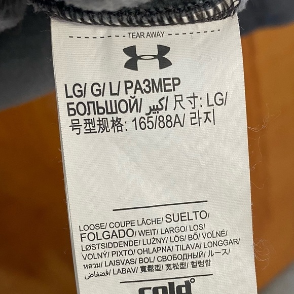 Under Armour Pullover Hoodie Dark Grey w/ Coral Outlined Logo - Picture 6 of 6